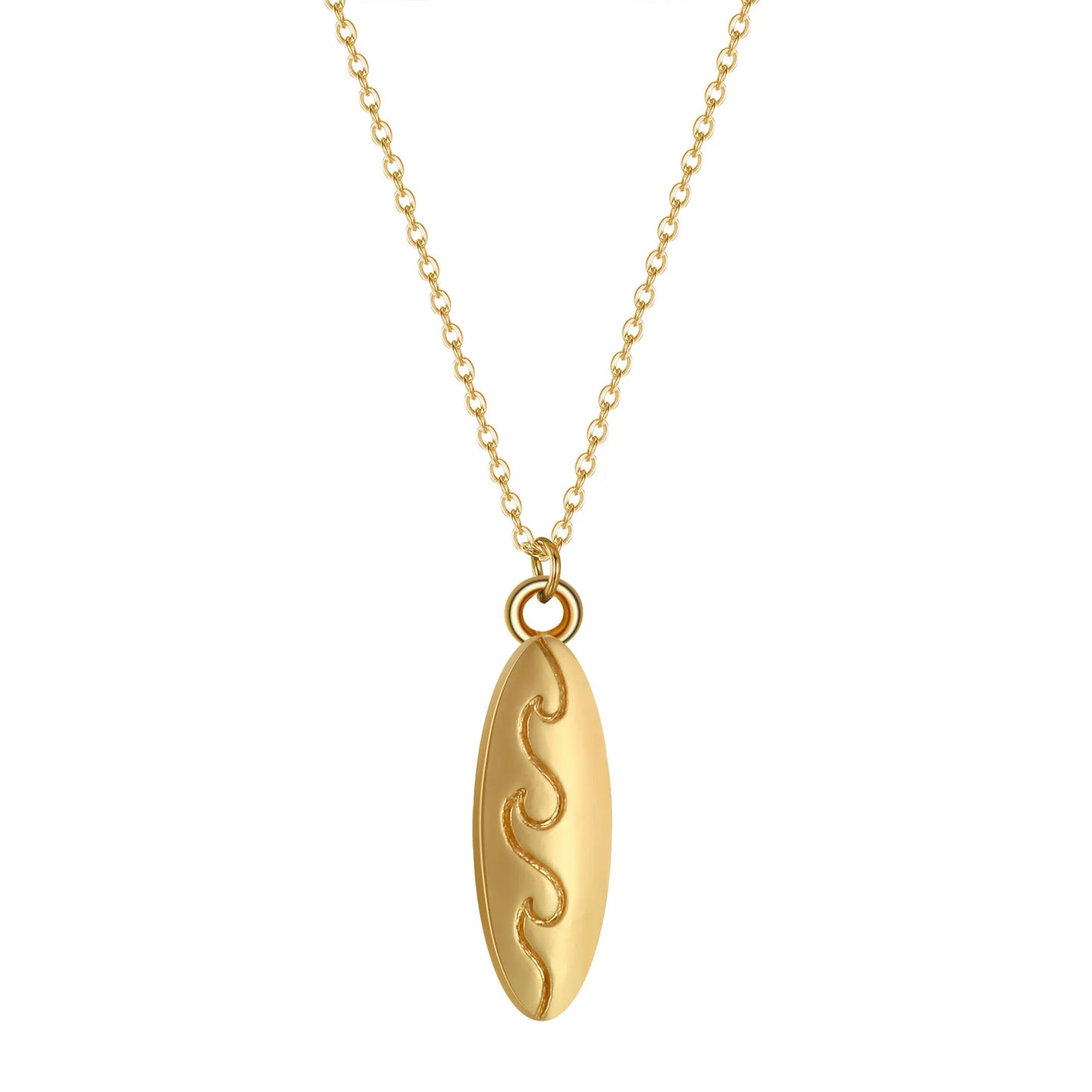 Blue Flow | Ocean Wave Surfboard Necklace š