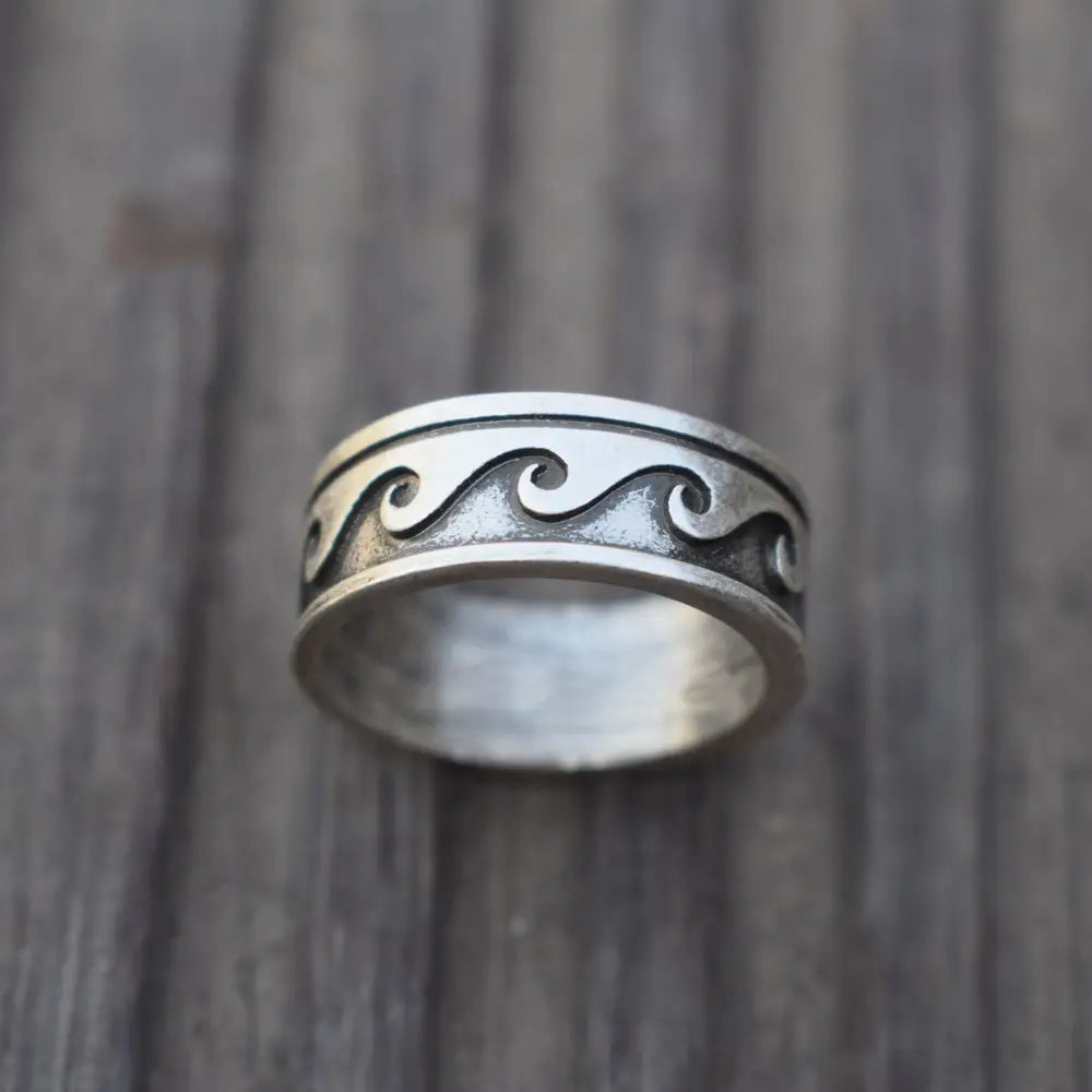 Blue Flow | Wave Tribal Ocean Ring