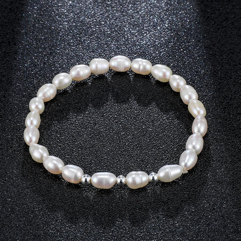 Blue Flow | Elegant Natural Freshwater Pearl Bracelet ✨