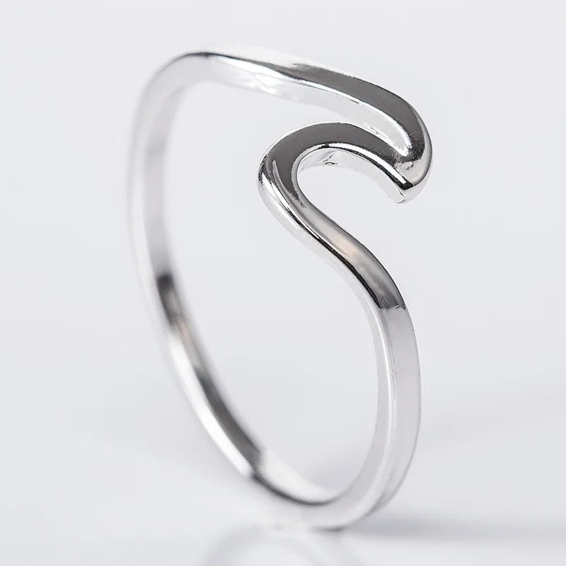 Blue Flow | Sea Wave Stainless Steel Ring