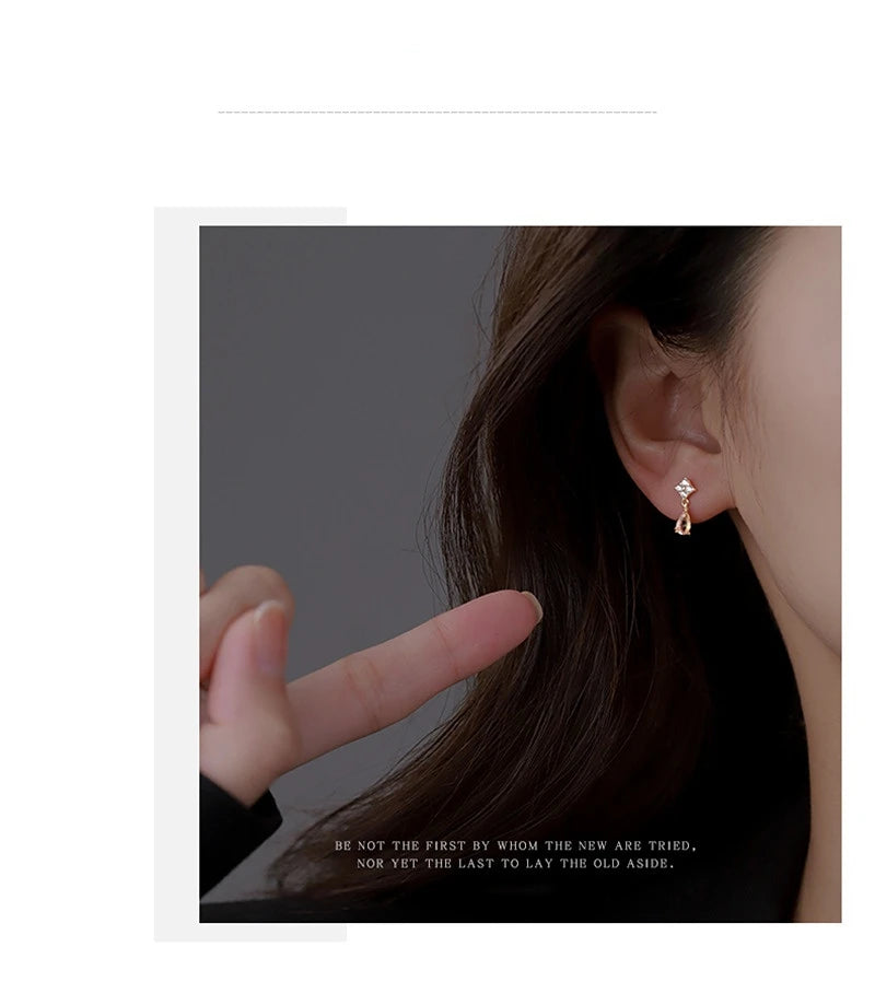 Blue Flow | Korean Cute Water Drop Crystal Earrings ๐งโจ