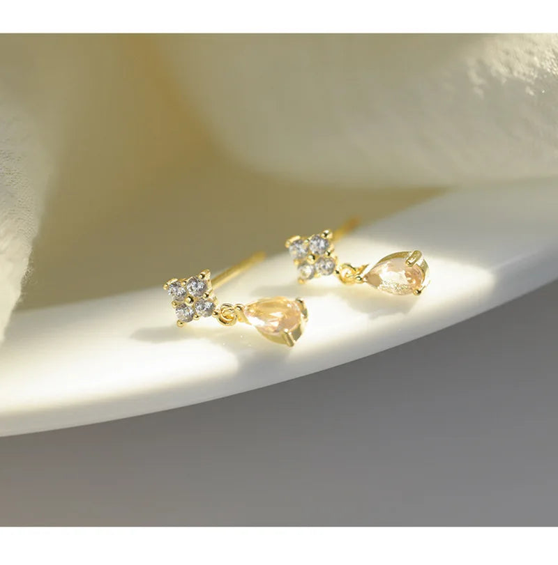 Blue Flow | Korean Cute Water Drop Crystal Earrings ๐งโจ