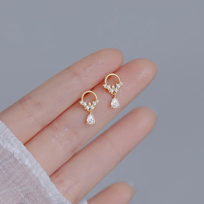 Blue Flow | Korean Cute Water Drop Crystal Earrings ๐งโจ