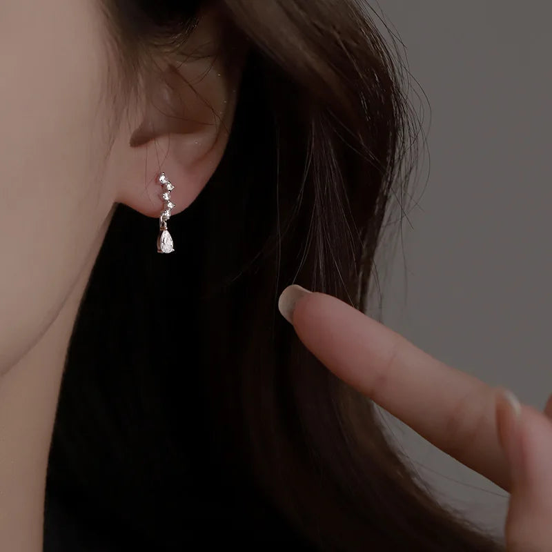 Blue Flow | Korean Cute Water Drop Crystal Earrings ๐งโจ
