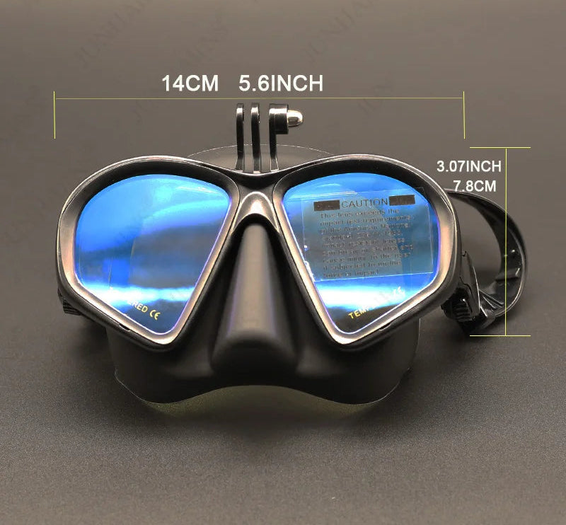 Blue Flow | Wet GoPro Mount Low Volume Diving Mask