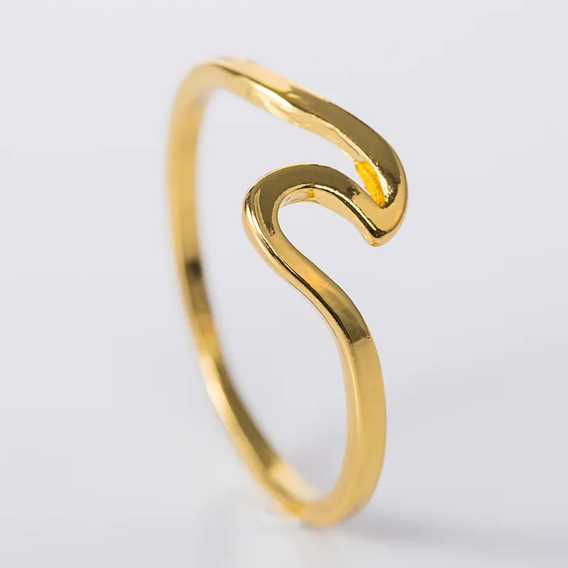 Blue Flow | Sea Wave Stainless Steel Ring