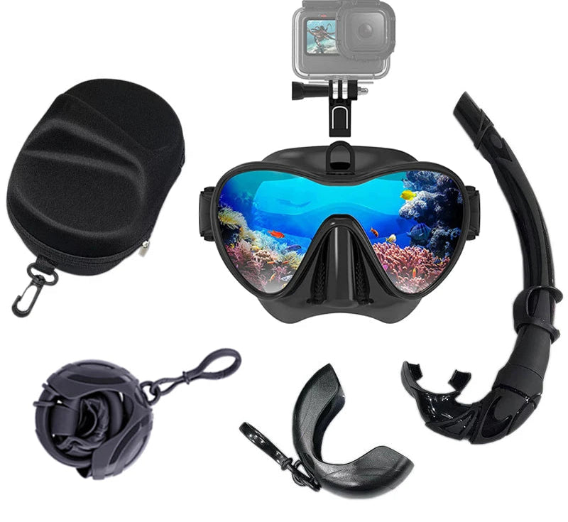 Blue Flow | Wet GoPro Mount Low Volume Diving Mask
