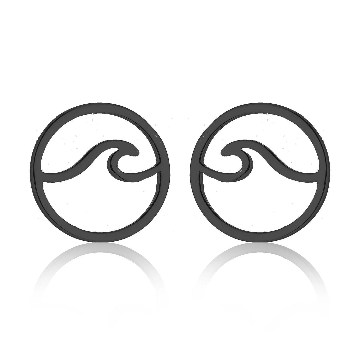 Blue Flow | Sea Wave Geometric Stud Earrings