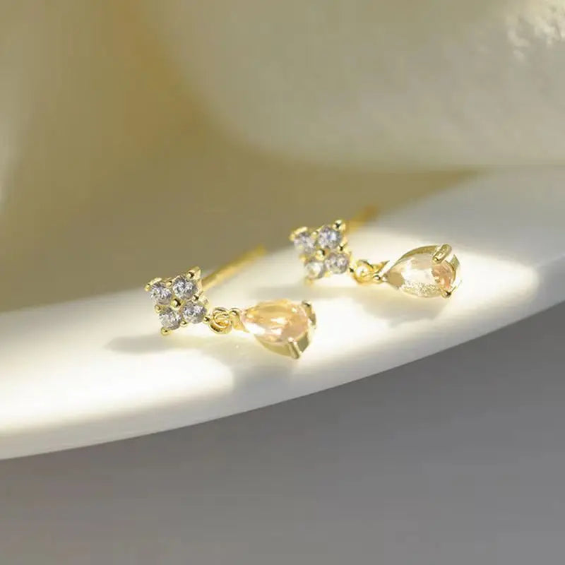 Blue Flow | Korean Cute Water Drop Crystal Earrings ๐งโจ