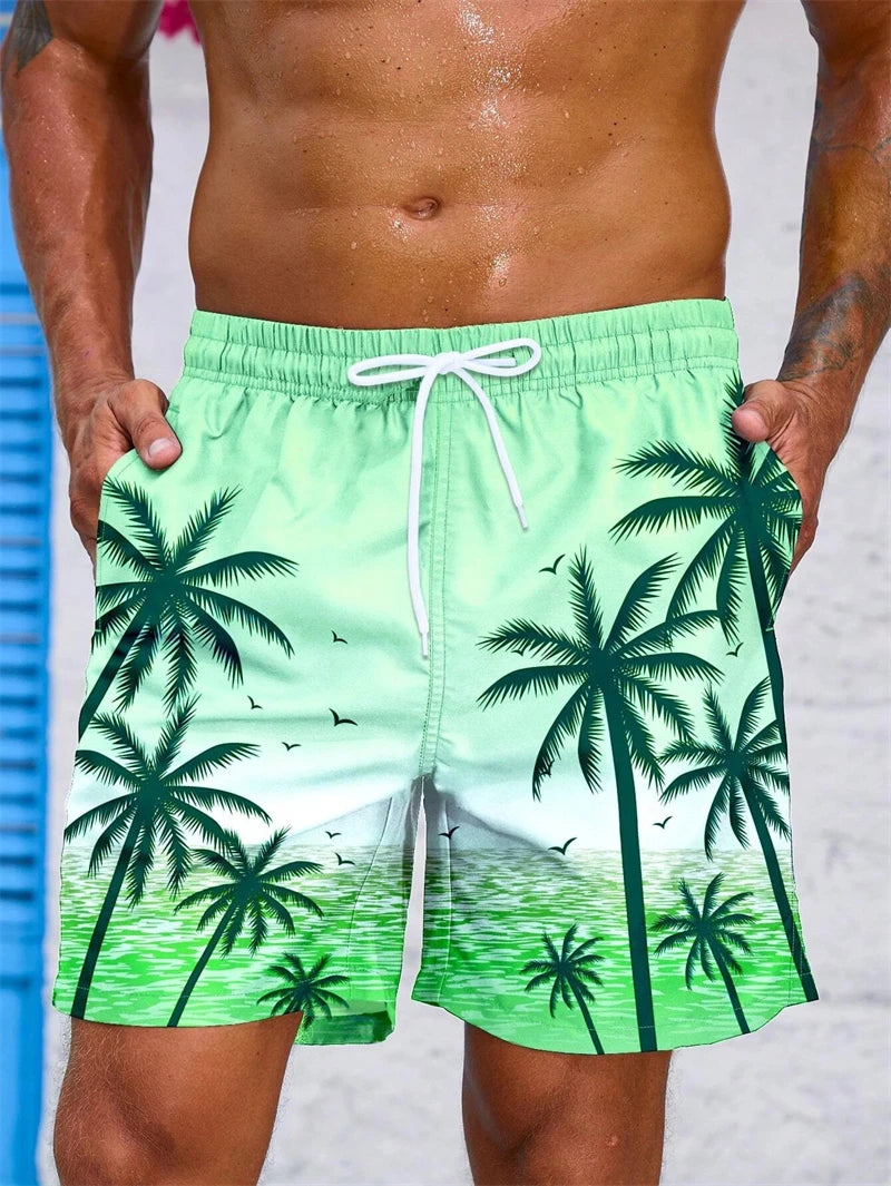 Blue Flow | Men’s Palm Graphic Board Shorts – Chill in Island Style 🌴🩳