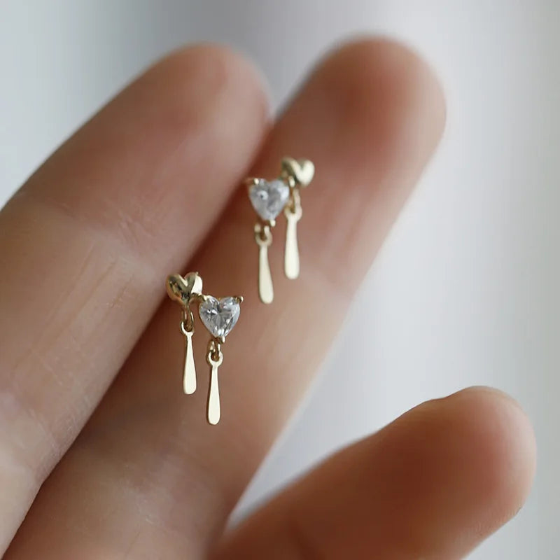 Blue Flow | Korean Cute Water Drop Crystal Earrings ๐งโจ