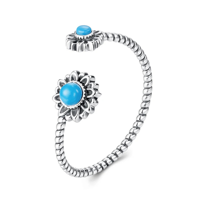 Blue Flow | WOSTU Vintage Turquoise Sunflower Ring π»