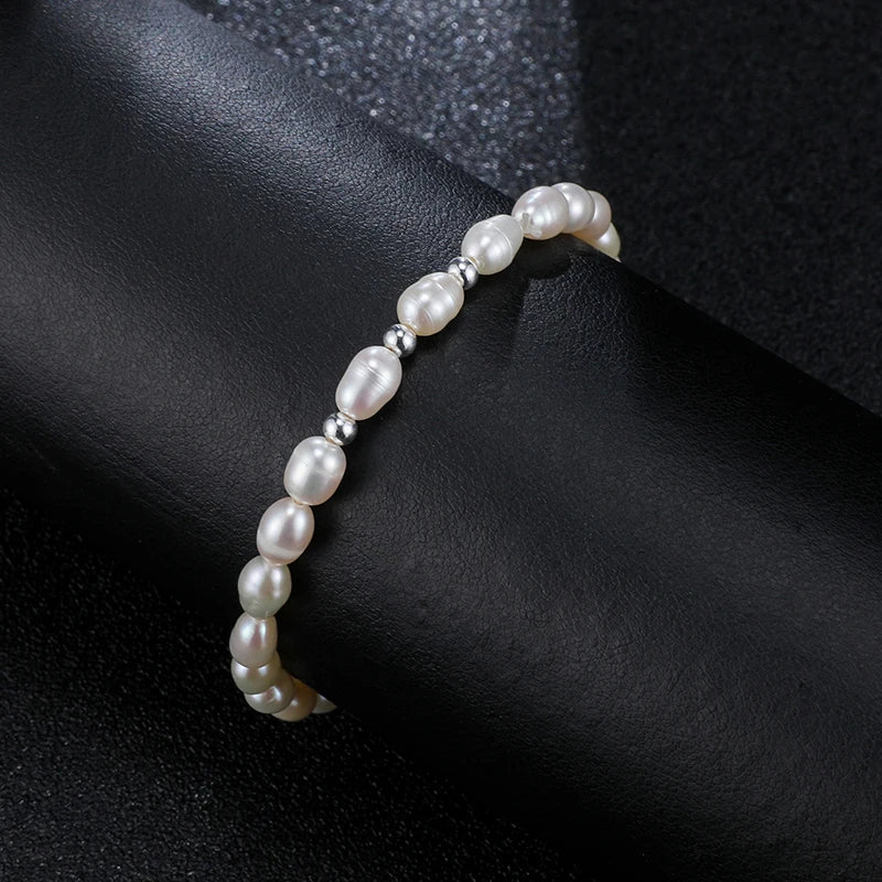Blue Flow | Elegant Natural Freshwater Pearl Bracelet ✨