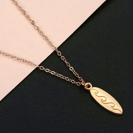 Blue Flow | Ocean Wave Surfboard Necklace 🌊