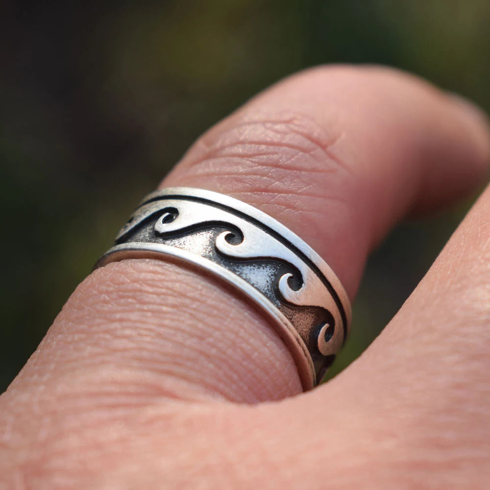 Blue Flow |  Wave Tribal Ocean Ring