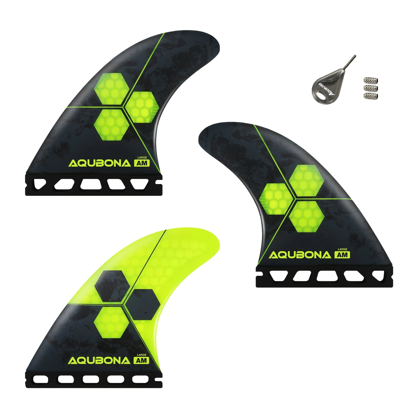 Blue Flow |  Honeycomb Fiberglass Surfboard Fins – Tri Fin Set