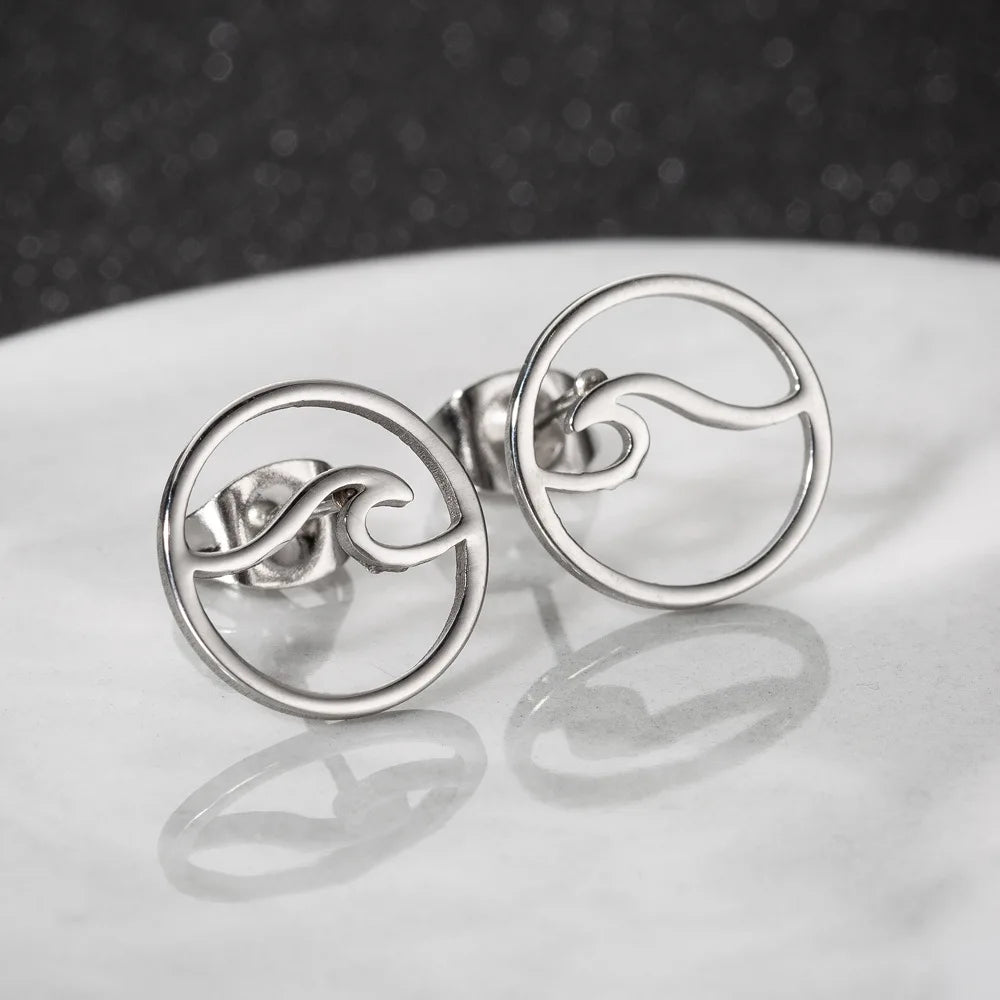 Blue Flow |  Sea Wave Geometric Stud Earrings