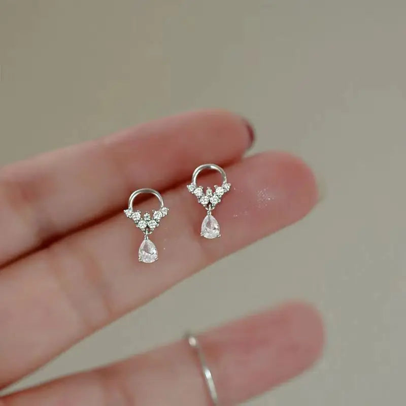 Blue Flow | Korean Cute Water Drop Crystal Earrings 💧✨