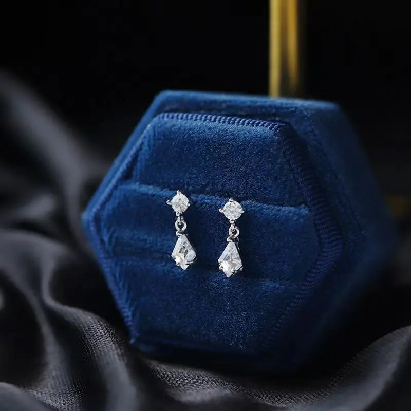 Blue Flow | Korean Cute Water Drop Crystal Earrings 💧✨