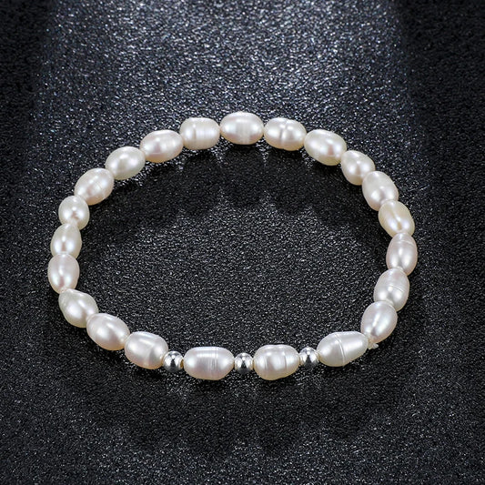 Blue Flow | Elegant Natural Freshwater Pearl Bracelet ✨
