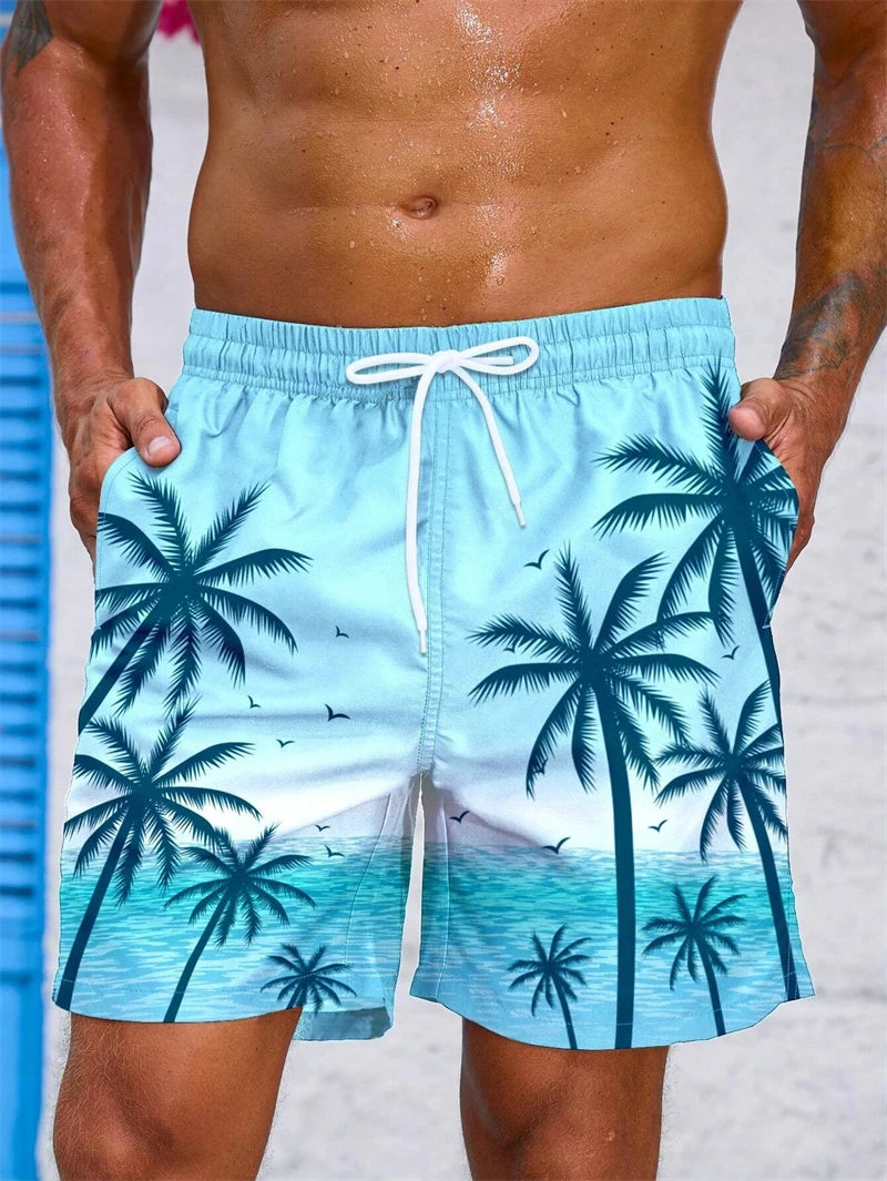 Blue Flow | Men’s Palm Graphic Board Shorts – Chill in Island Style 🌴🩳