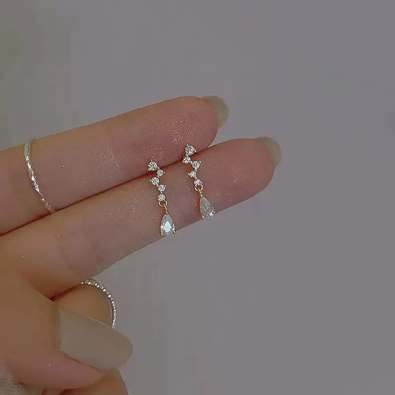 Blue Flow | Korean Cute Water Drop Crystal Earrings 💧✨
