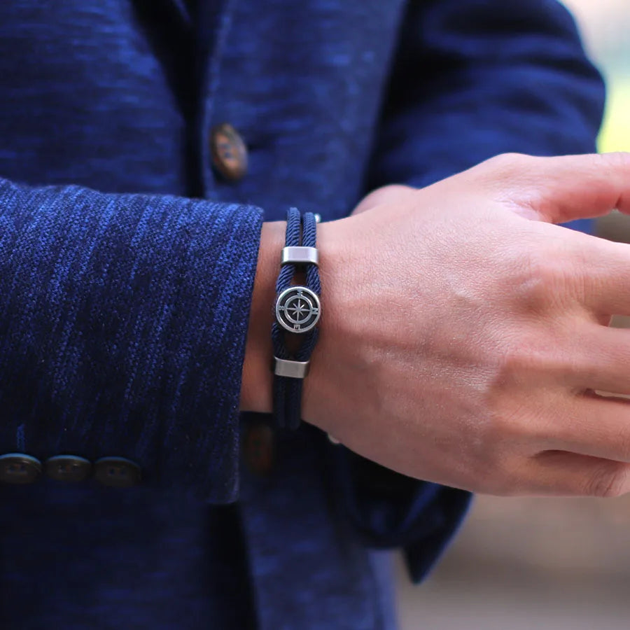 Blue Flow | New Compass Viking Rope Bracelet