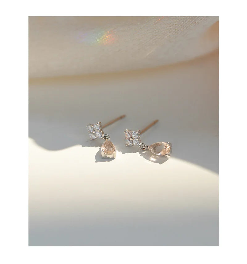 Blue Flow | Korean Cute Water Drop Crystal Earrings 💧✨