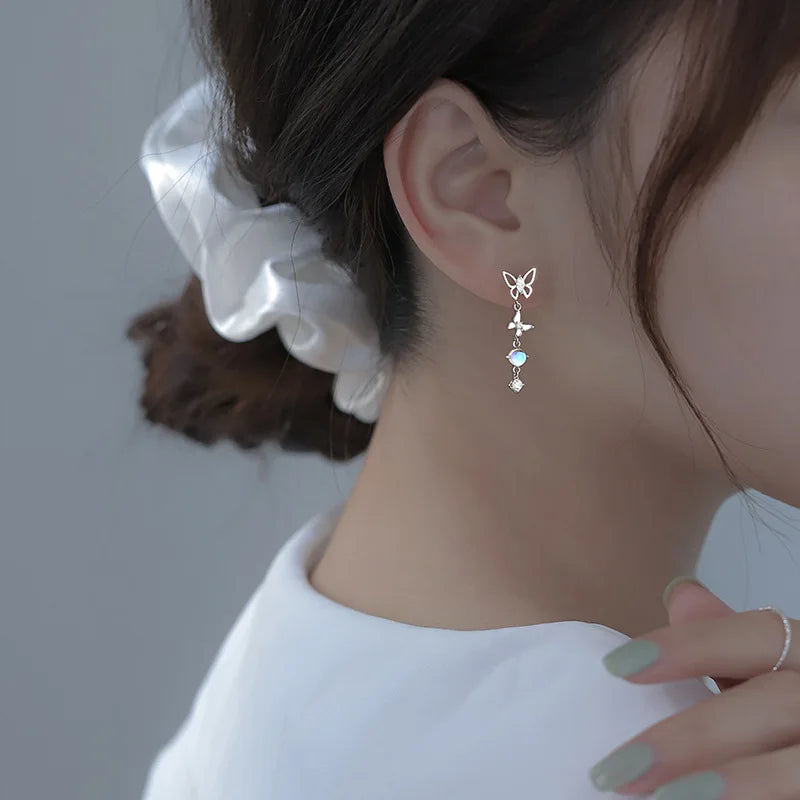 Blue Flow | Korean Cute Water Drop Crystal Earrings 💧✨