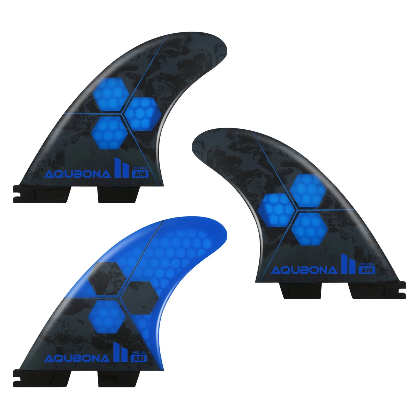 Blue Flow |  Honeycomb Fiberglass Surfboard Fins – Tri Fin Set