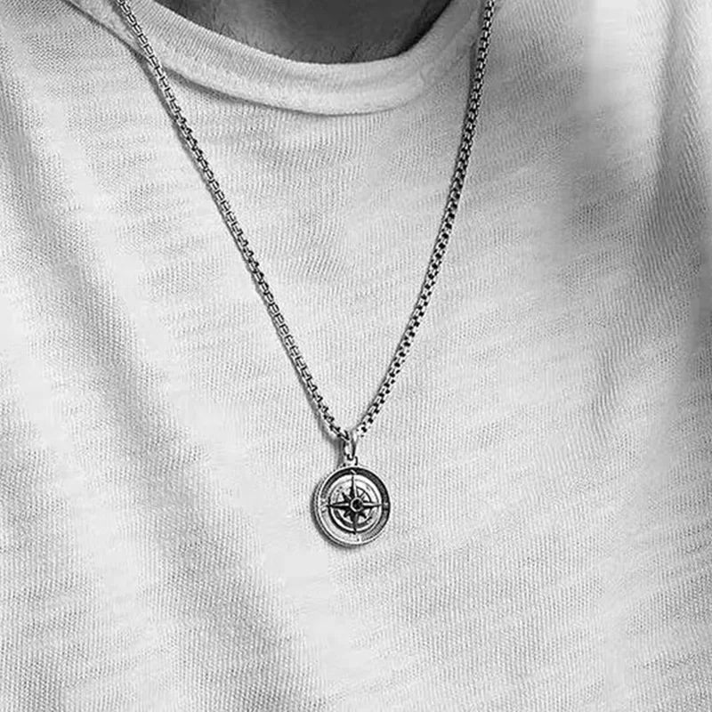 Blue Flow |  Retro Hip Hop Compass Necklace 🧭