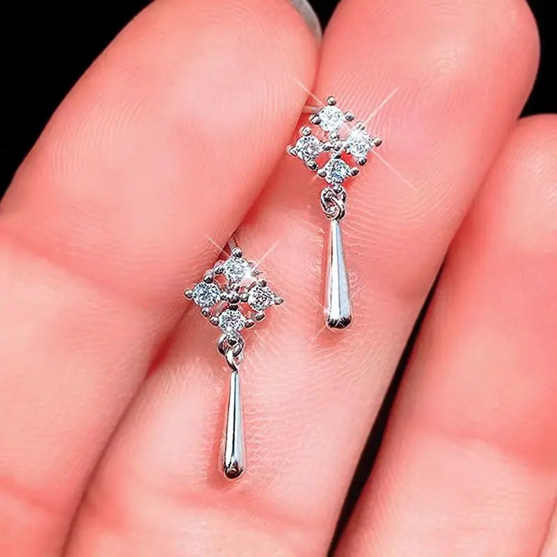 Blue Flow | Korean Cute Water Drop Crystal Earrings 💧✨