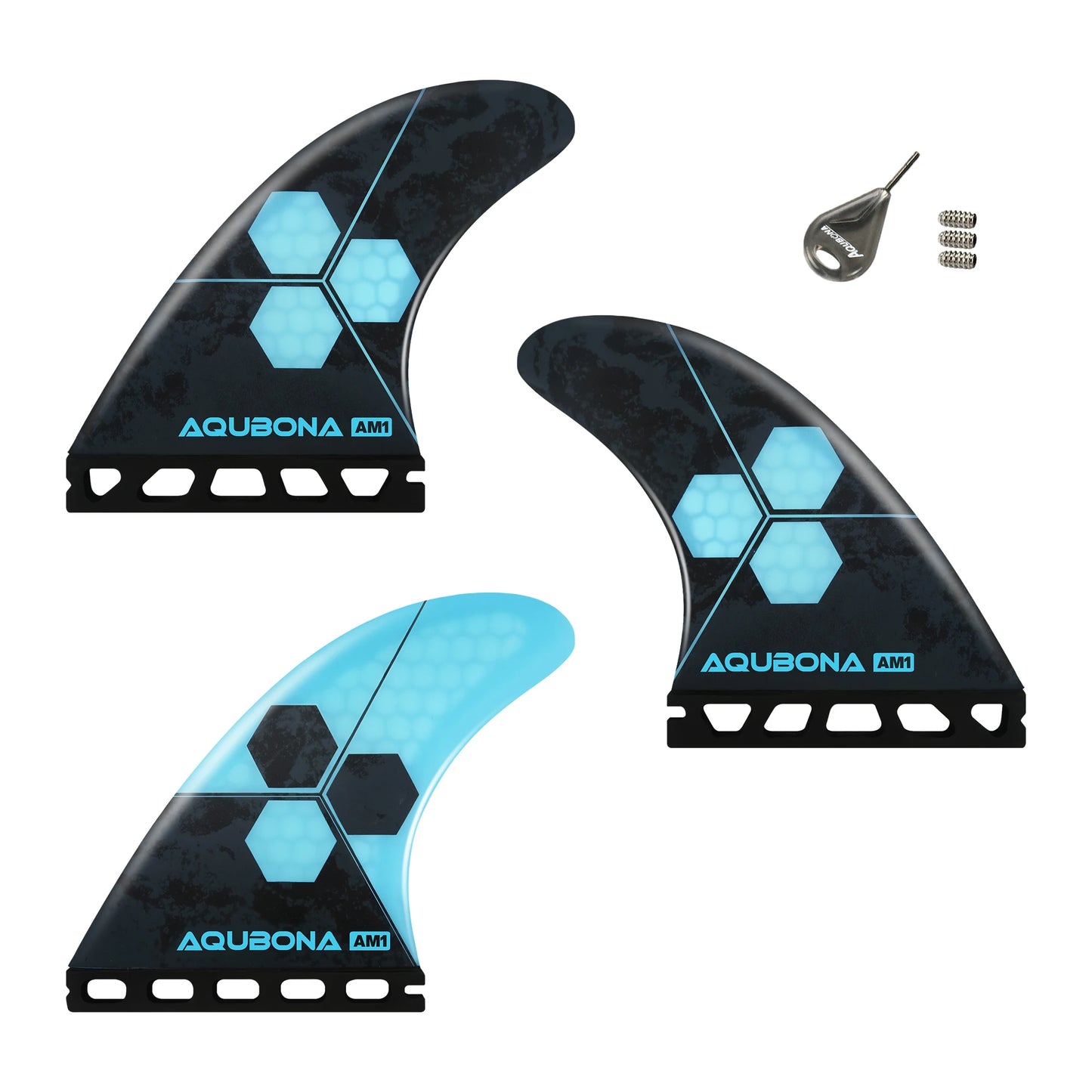 Blue Flow |  Honeycomb Fiberglass Surfboard Fins – Tri Fin Set