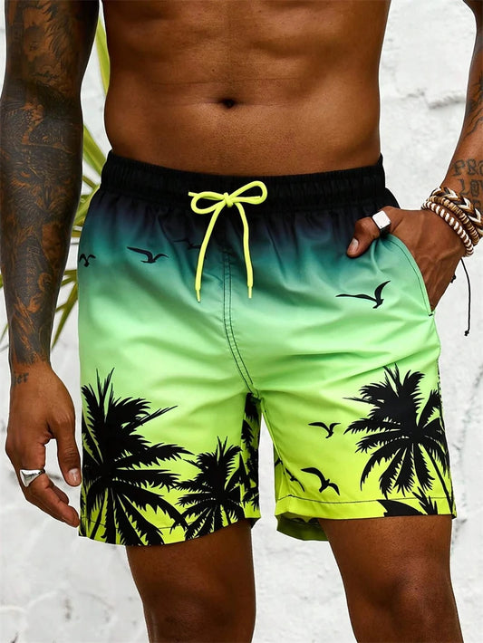 Blue Flow | Men’s Palm Graphic Board Shorts – Chill in Island Style 🌴🩳