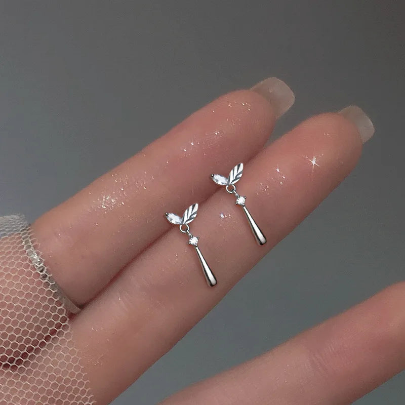 Blue Flow | Korean Cute Water Drop Crystal Earrings 💧✨