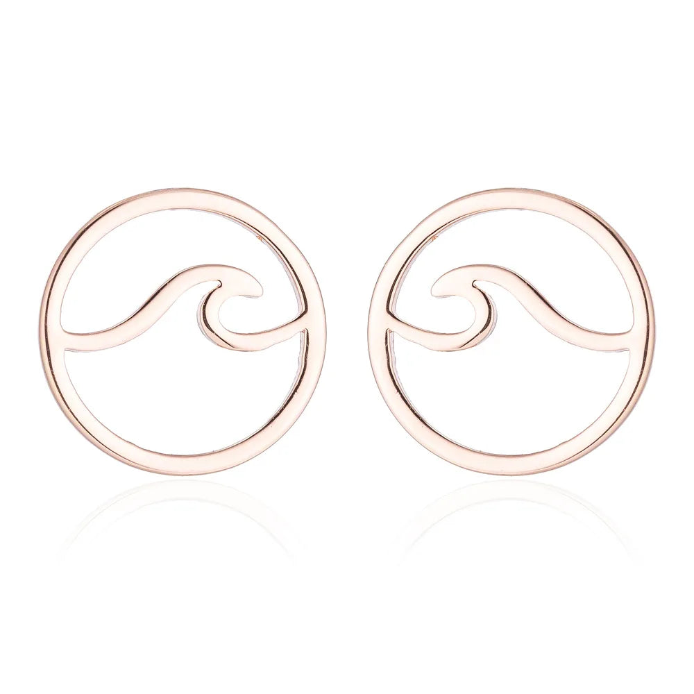 Blue Flow |  Sea Wave Geometric Stud Earrings