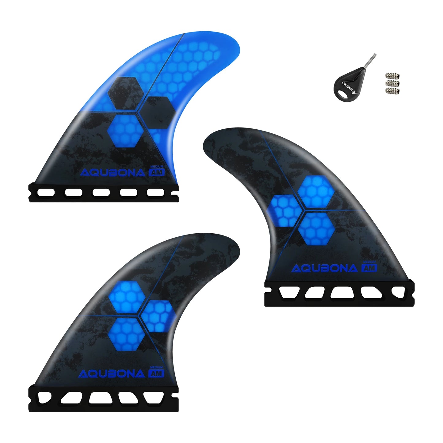 Blue Flow |  Honeycomb Fiberglass Surfboard Fins – Tri Fin Set