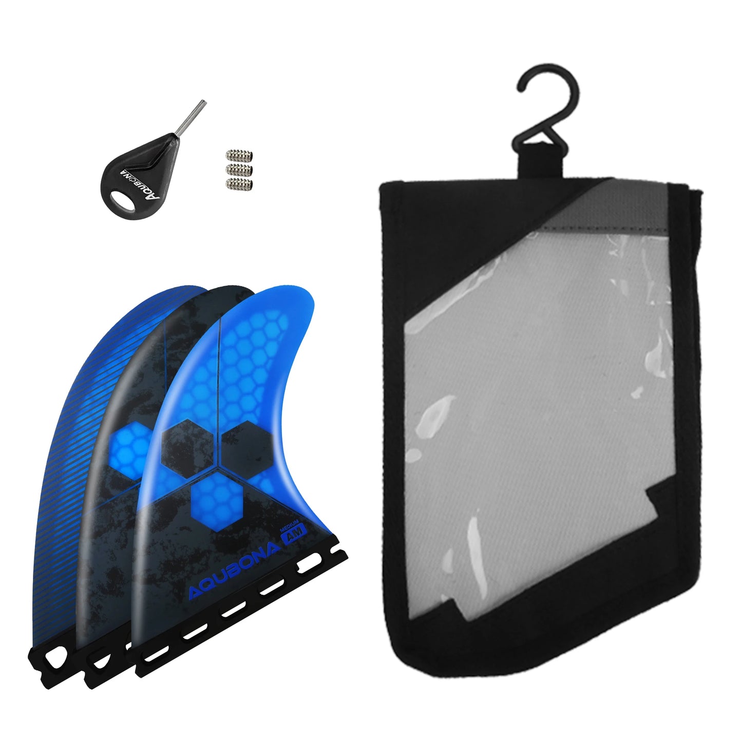 Blue Flow |  Honeycomb Fiberglass Surfboard Fins – Tri Fin Set
