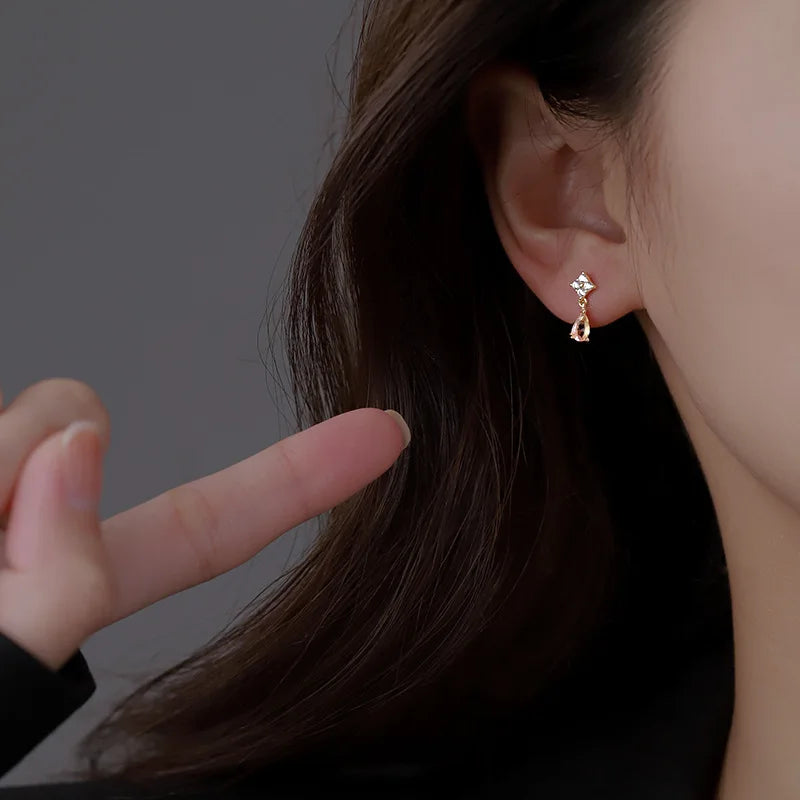 Blue Flow | Korean Cute Water Drop Crystal Earrings 💧✨